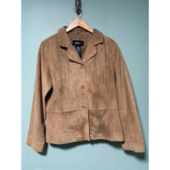 Brandon Thomas Jackets & Blazers - Vintage 90s Y2K Inspired Brandon‎ Thomas 100% Leather Women's Button Jacket XL